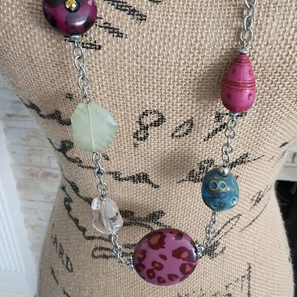CALYPSO x Treska boho beaded long necklace‎ new - Picture 1 of 7